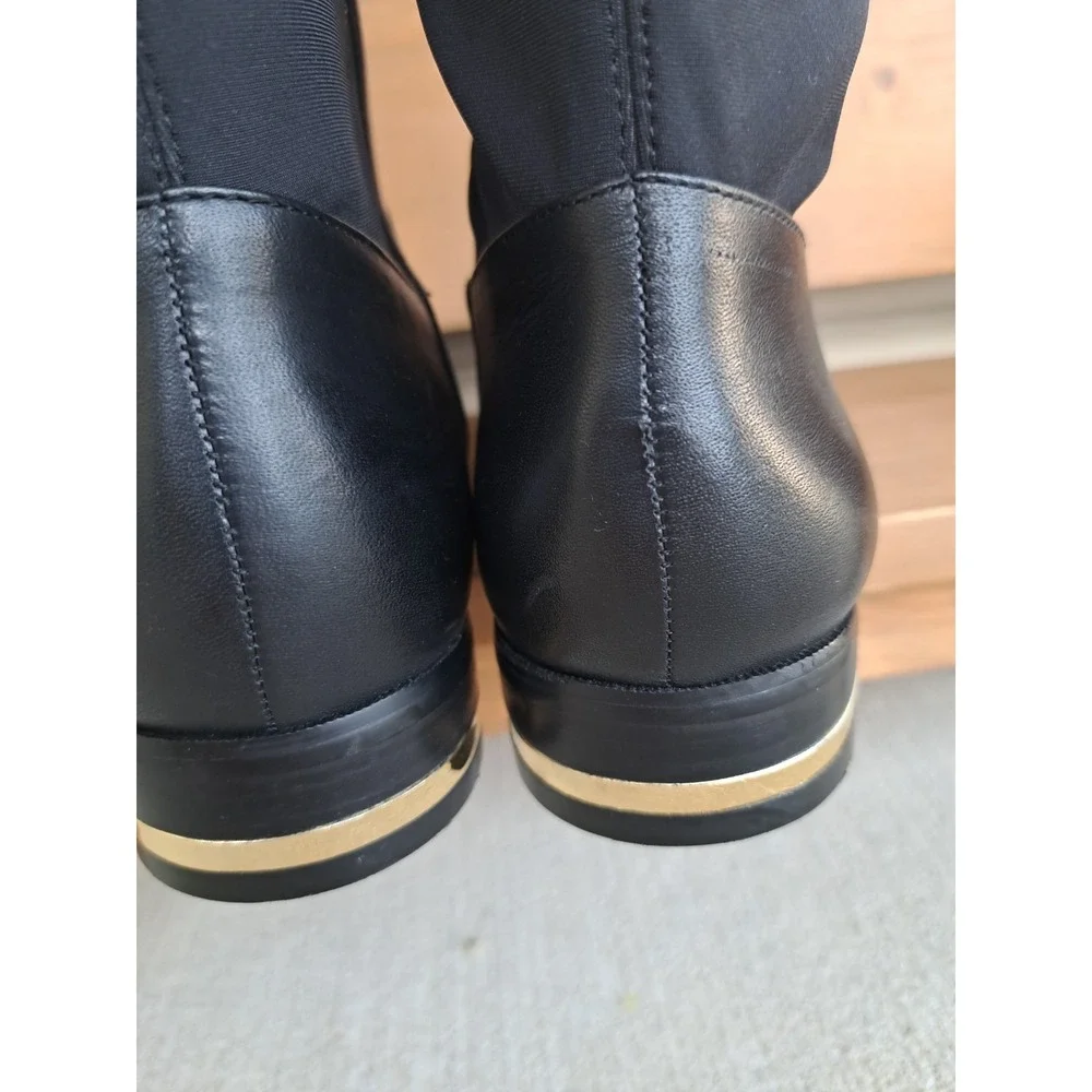 Ann Taylor Women's Black Leather Knee High Riding Boots 8.5 New